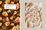 Pumpkin Seamless Pattern Set, a Pattern Graphic by Gribanessa (Thumbnail 2 of 4)