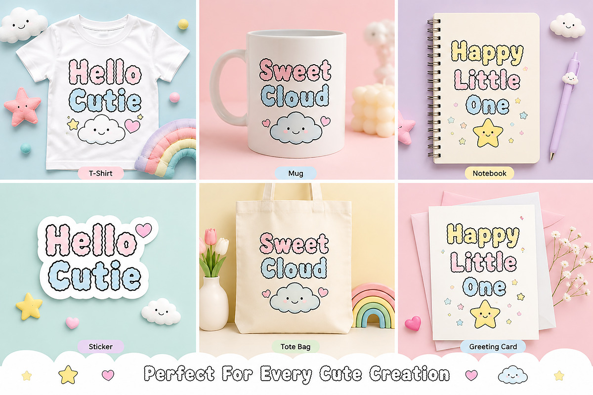 Kawaii Cloud, a Slab Serif Font by Wow Magic (Photo 2 of 4)