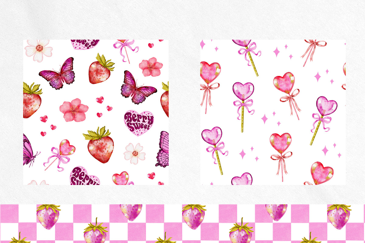 Pink Valentine watercolor collection, an Object Illustration by Yelloo Fish (Photo 9 of 13)
