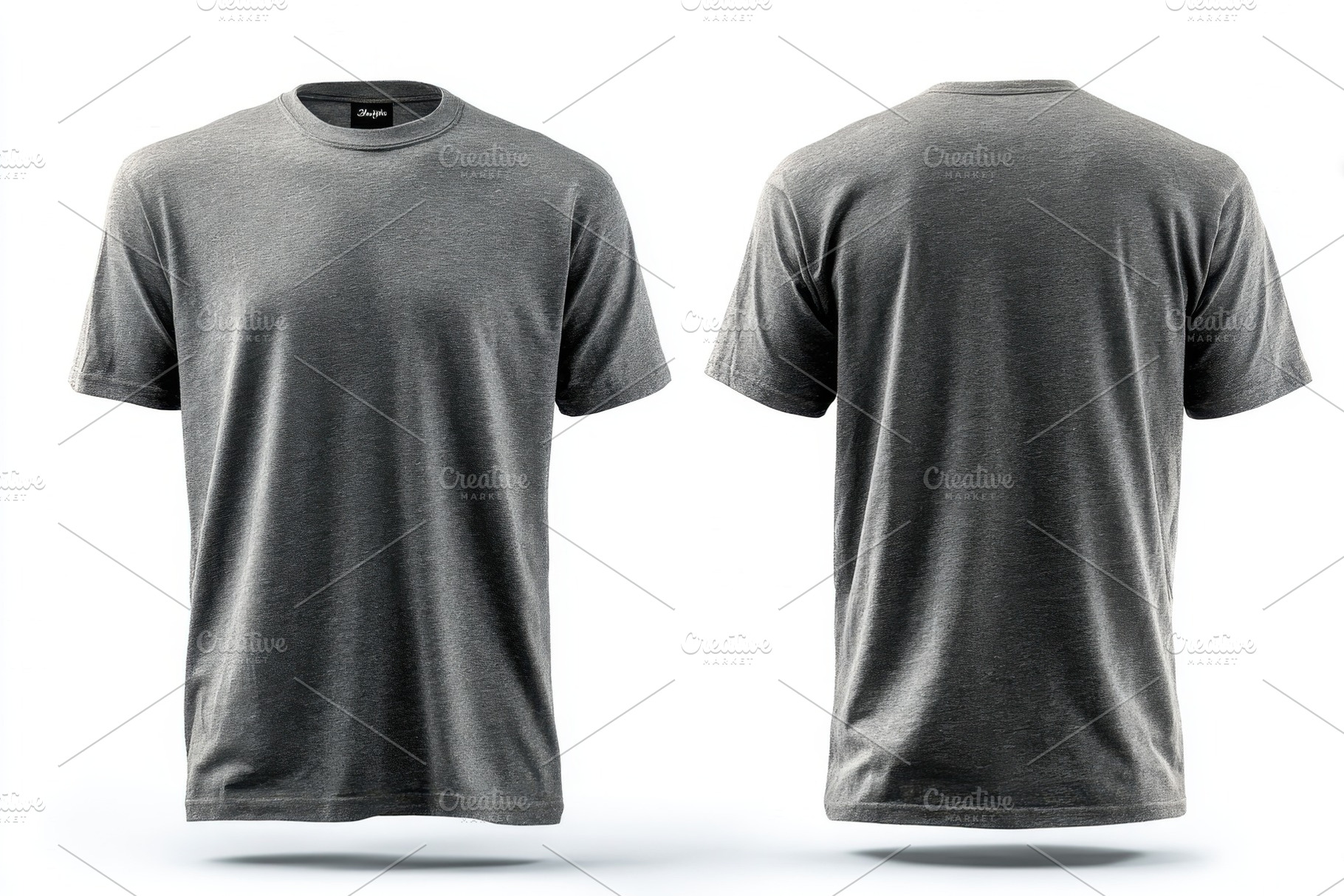 Grey T-shirt Front and Back View Moc, a Photo by Pixeness Studio