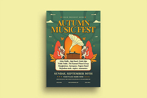 Green Autumn Music Fest Flyer, a Flyer Template by megarez