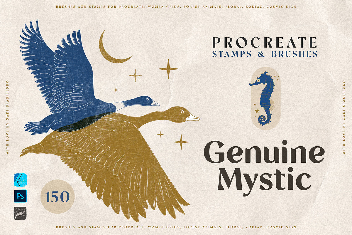 Genuine Mystic Procreate, Ps Stamps, a Brush Add-On by Spasibenko Art (Photo 2 of 9)