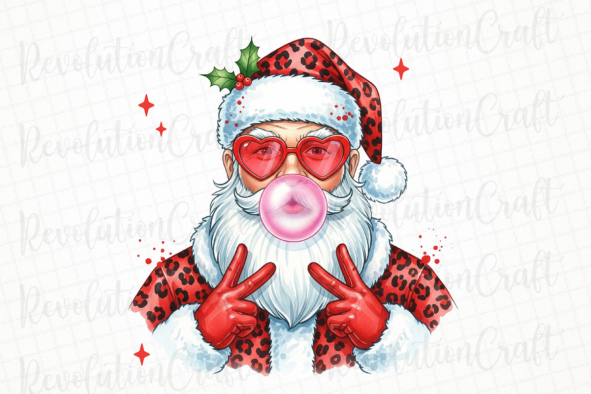 Christmas Santa Blowing Bubble Png, an Illustration by OK Design (Photo 1 of 4)