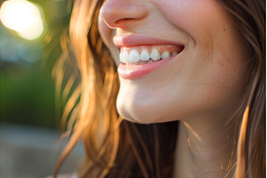 Close up of smiling woman showing, a Nature Photo by Ylivdesign