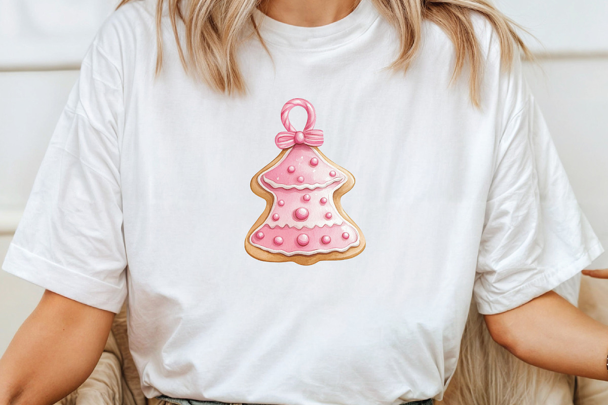 Watercolor Pink Gingerbread Clipart, an Illustration by CraftArtStudio (Photo 4 of 6)