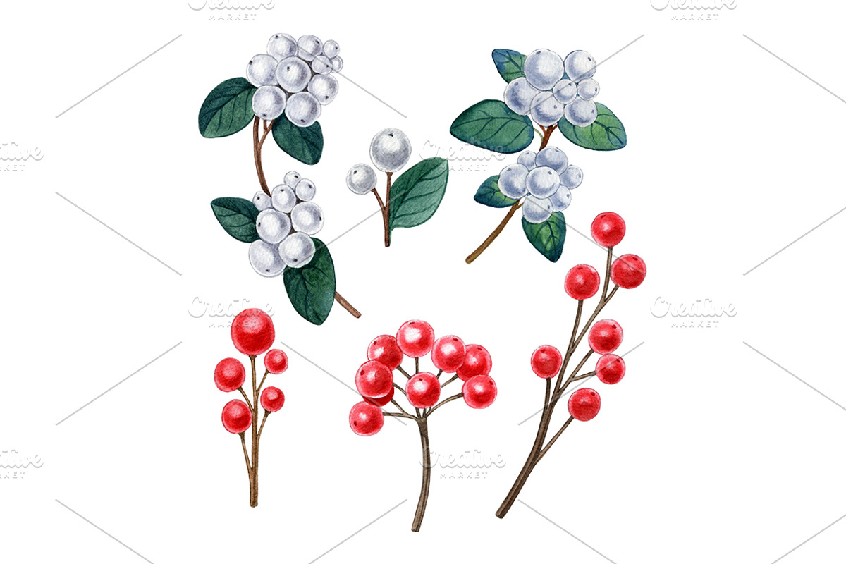 Christmas set, an Object Graphic by Watercolor life (Photo 3 of 4)