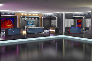 Virtual TV Studio News Set 16