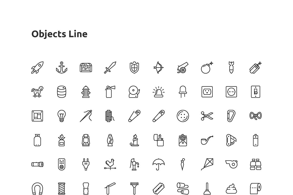 70 Object Vector Line Icon, an Outline Icon by Those Icons (Photo 2 of 2)