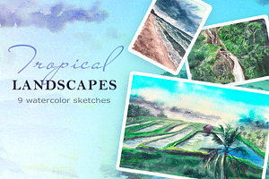 Watercolor, Tropical Landscapes