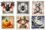 Halloween Postage Stamps Clipart, an Illustration by Dream Creation (Thumbnail 2 of 7)