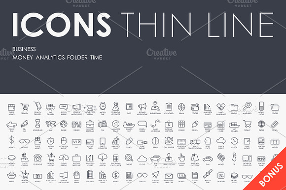 Business Thinline Icons Bonus