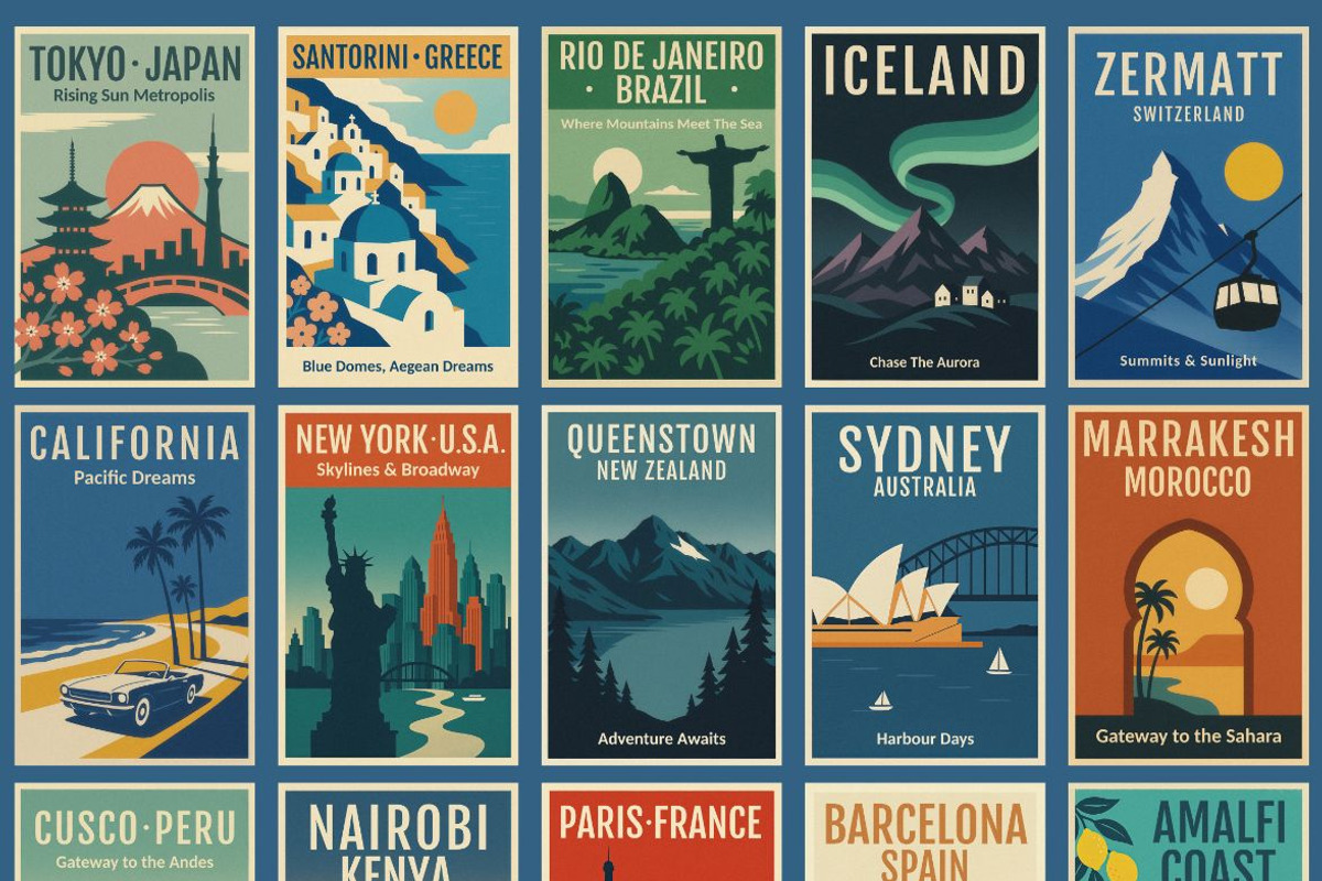30 Travel City Prints, a Background Graphic by NassyArt (Photo 3 of 14)
