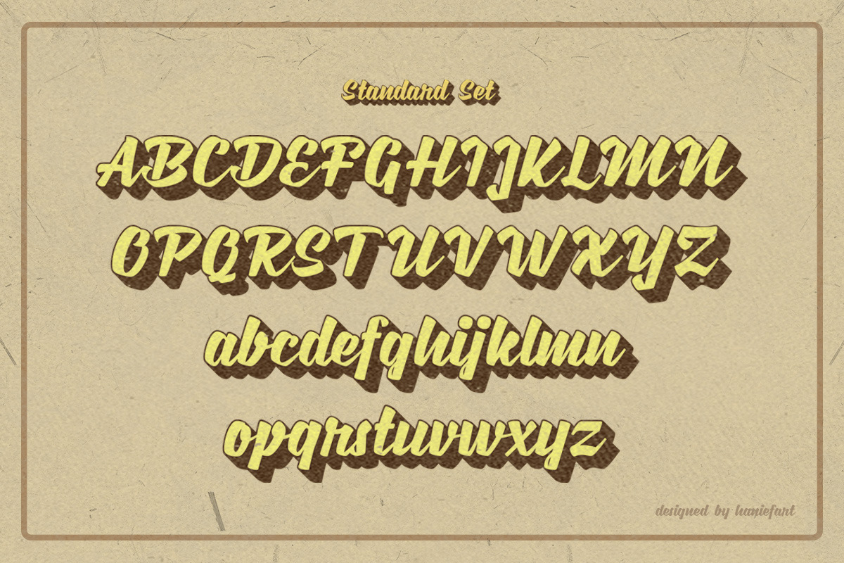Jostena - Script Font With Extrude, a Script Font by haniefart (Photo 7 of 11)