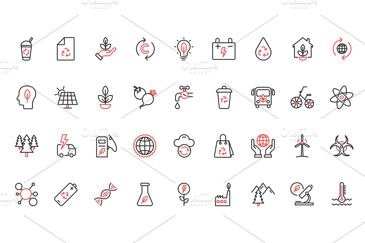 Ecology green recycle icons, an Animal Illustration by Lemberg Vector