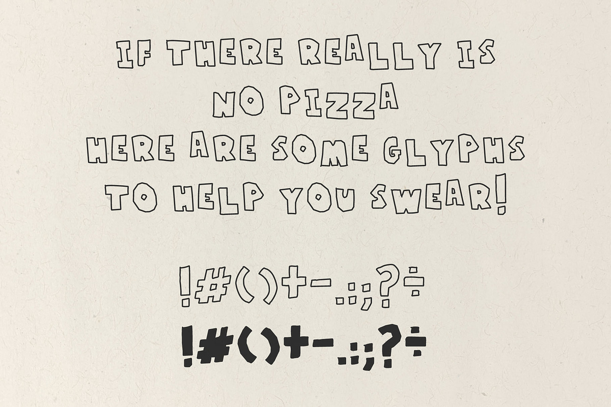 No Pizza – Hand drawn slice of fun, a Handwritten Font by Supersimbo © (Photo 4 of 8)