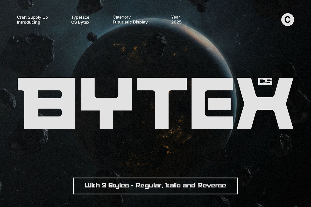 CS Bytex – Futuristic Font, a Sans Serif Font by Craft Supply Co. (Photo 1 of 8)