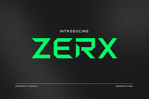 Zerx - Futuristic Display Typeface