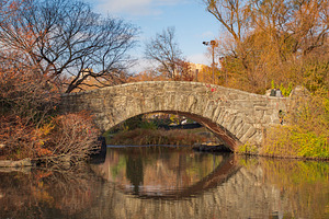 Close up of historic Gapstow Bridge with circular reflection in, a Photo by Pictures for you!!!!!!!!!