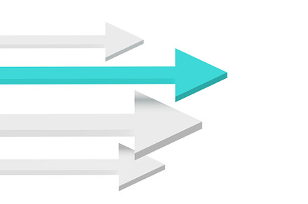 Multiple arrows moving in the right