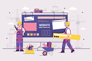 Website under construction concept, a Technology Illustration by Good Studio