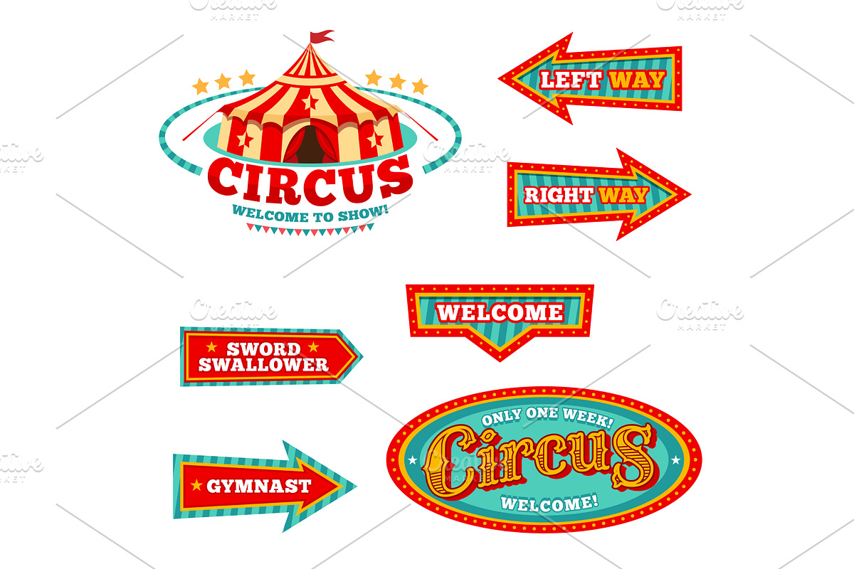 Chapiteau circus, carnival signs, an Object Illustration by Vector Tradition (Photo 1 of 3)