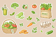 Organic Food and Eco Grocery Kit, a Food Illustration by Artspace (Thumbnail 3 of 11)