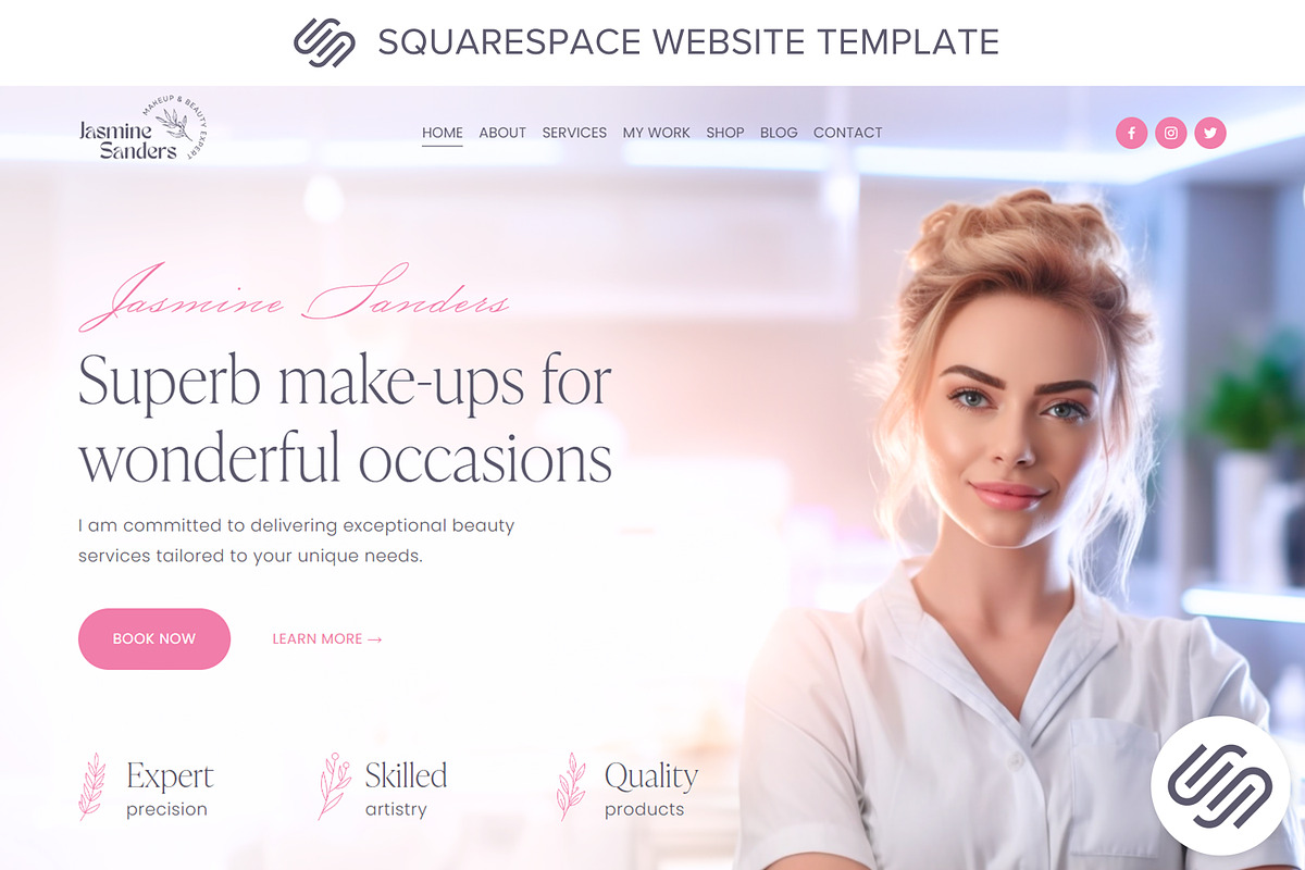Esthetician Squarespace Template