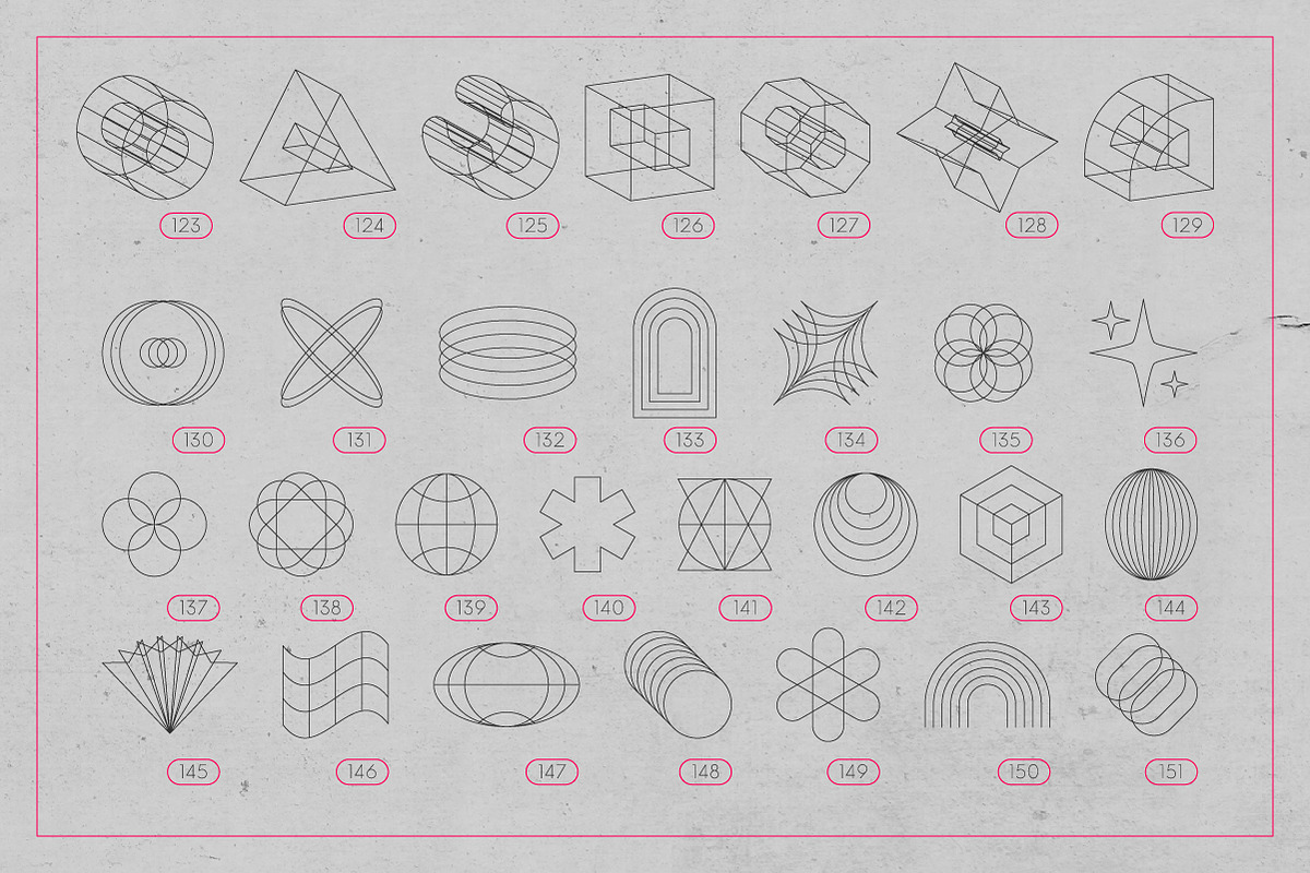 3D Wireframe Shapes | set 3, an Object Graphic by MaximGertsen (Photo 4 of 7)