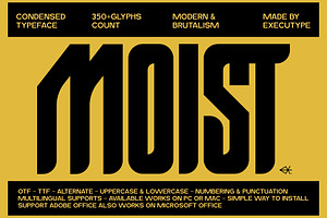 Moist Condesed Display, a Sans Serif Font by executypeStudio