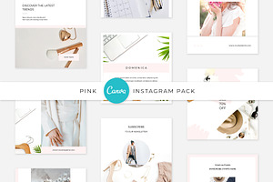 Pink CANVA instagram pack