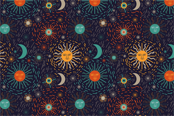 Pattern Sun And Stars
