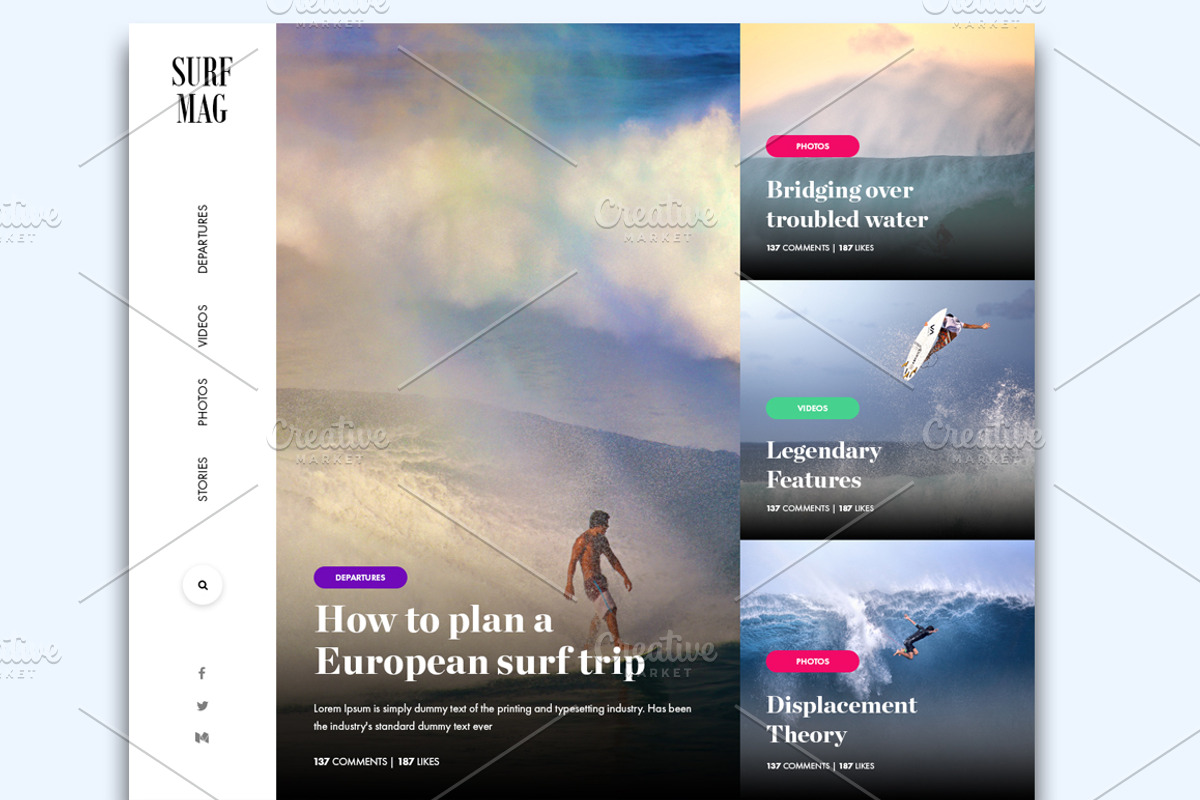 Surf Magazine - PSD, a Websites & App Template by Roccano (Photo 1 of 4)