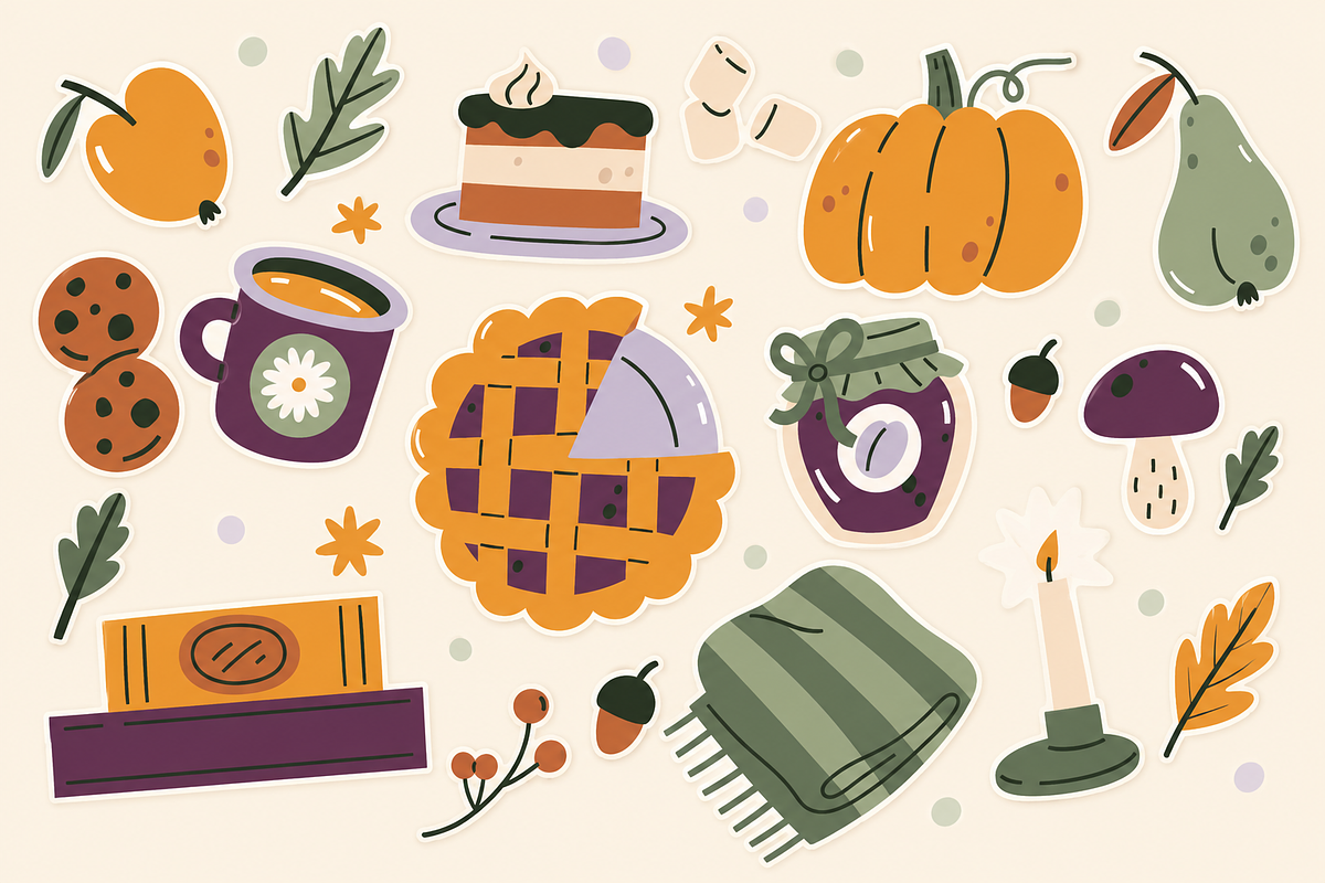 Cozy Autumn Hand Drawn Illustrations, a Seasonal Illustration by Anna Studio (Photo 5 of 8)