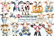 Funny Cow Sublimation Clipart, a Seasonal Illustration by Rose Art (Thumbnail 1 of 3)