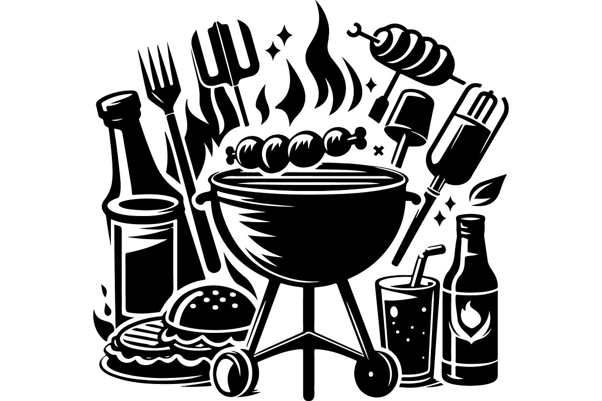 Black BBQ Grill SVG Set, an Object Graphic by jahid234 (Photo 13 of 13)