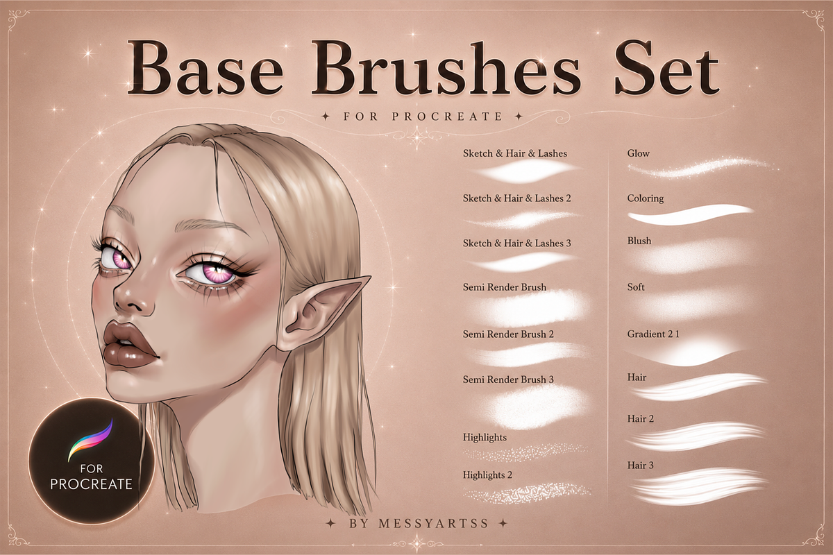 Base Brushes Set, a Brush Add-On by MessyArtss (Photo 1 of 2)