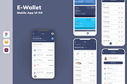 E-Wallet Mobile App UI Kit, an UI Kit Template by uicube (Thumbnail 1 of 2)