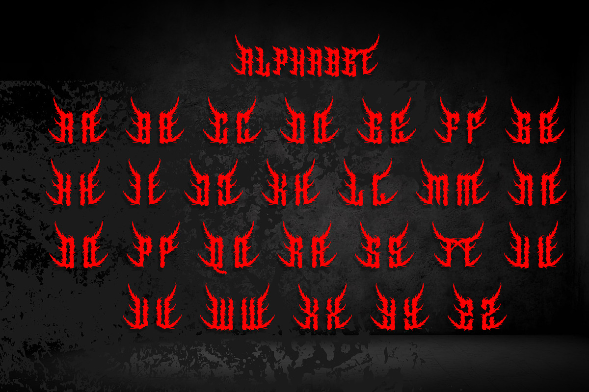 AlesA Modern Metal Horror Font, a Blackletter Font by dansdesign (Photo 3 of 7)