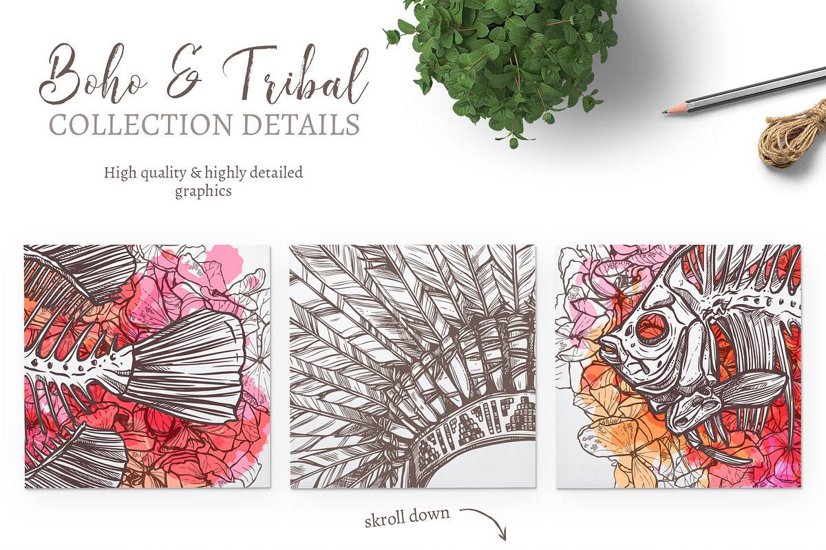 Boho And Tribal Graphic Collection, an Illustration by alexrockheart (Photo 9 of 9)