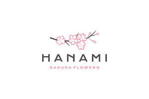 Japanese Sakura Flowers Logo Design