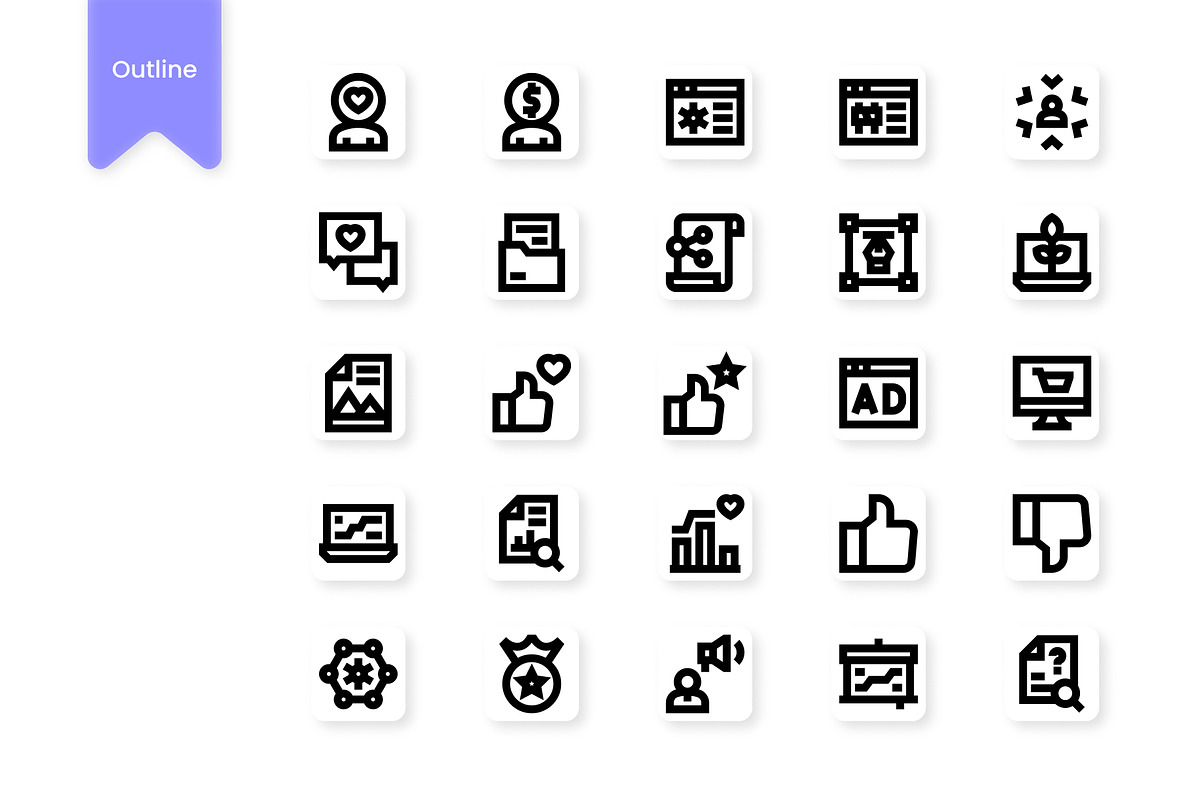 Social Media Agency Icons, a Duotone Icon by HacaStudio (Photo 2 of 3)
