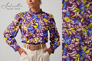Blue, Yellow, Plum floral pattern, a Pattern Graphic by SirenaArt (Thumbnail 14 of 16)