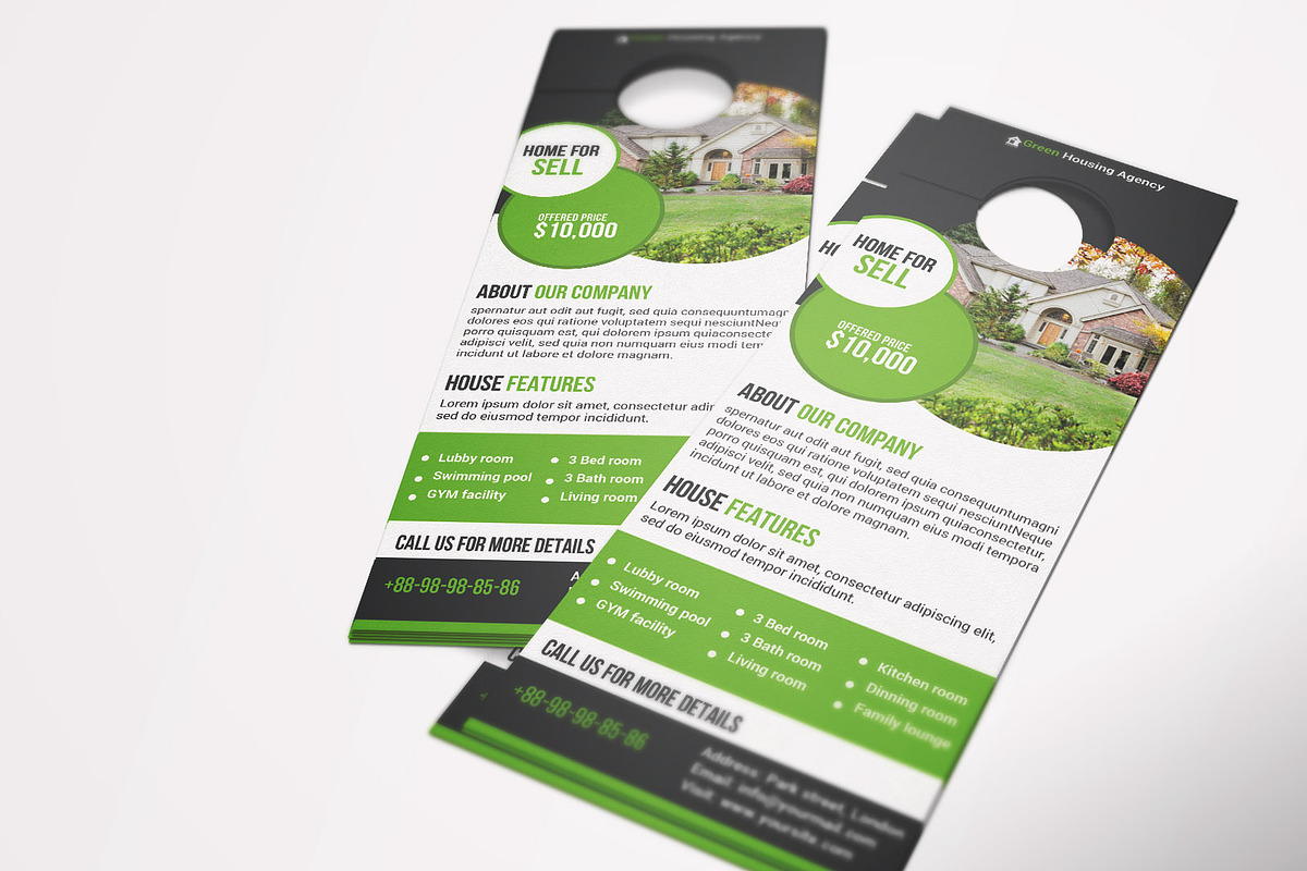 Real Estate Door Hanger, a Stationery Template by DGTouch (Photo 2 of 3)