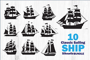 Classic Sailing Ship Vector Bundle, a Graphic by balal (Thumbnail 1 of 11)