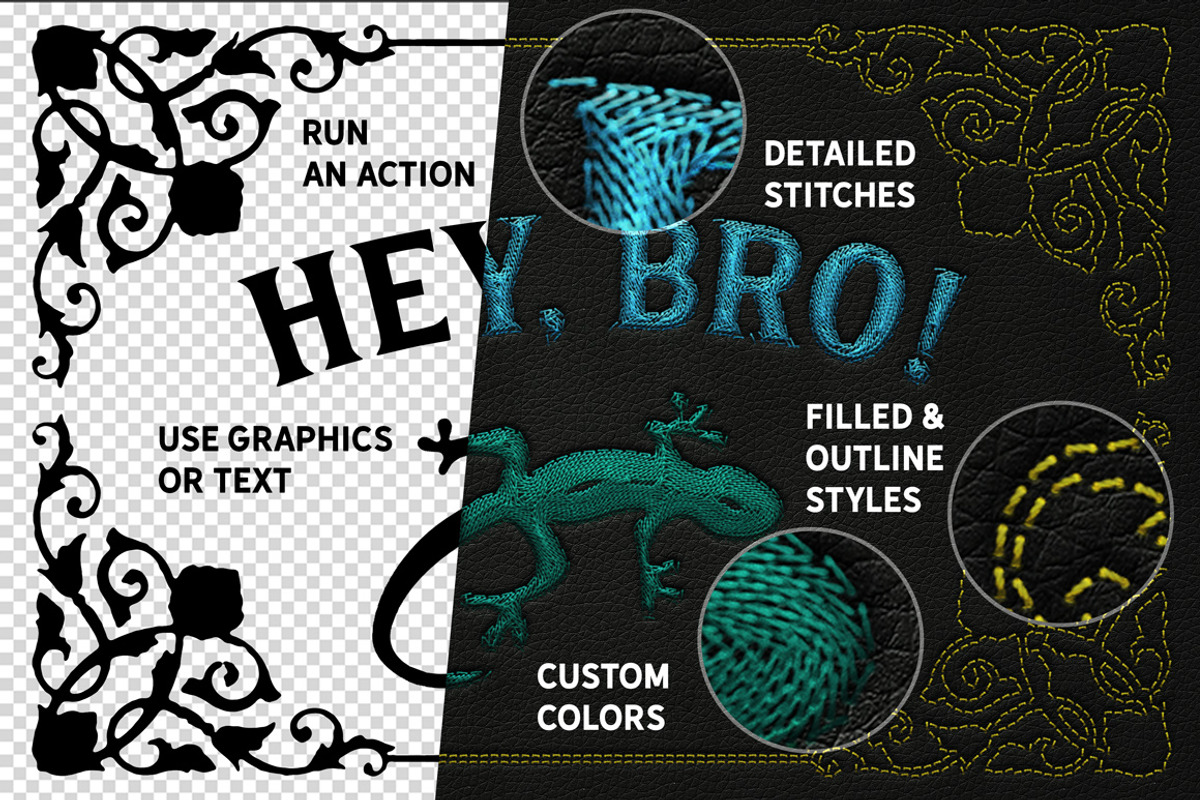 Machine Embroidery Photoshop Actions preview 7