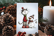 Whimsical Christmas Cat Clipart PNG, an Illustration by Dream Creation (Thumbnail 7 of 8)