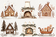 Cute Boho Christmas Clipart, an Illustration by NadiaTheronArt (Thumbnail 4 of 5)