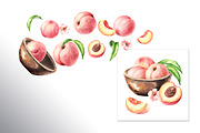 Ripe Peaches. Watercolor set, a Food Illustration by Daria Ustiugova (Thumbnail 9 of 23)