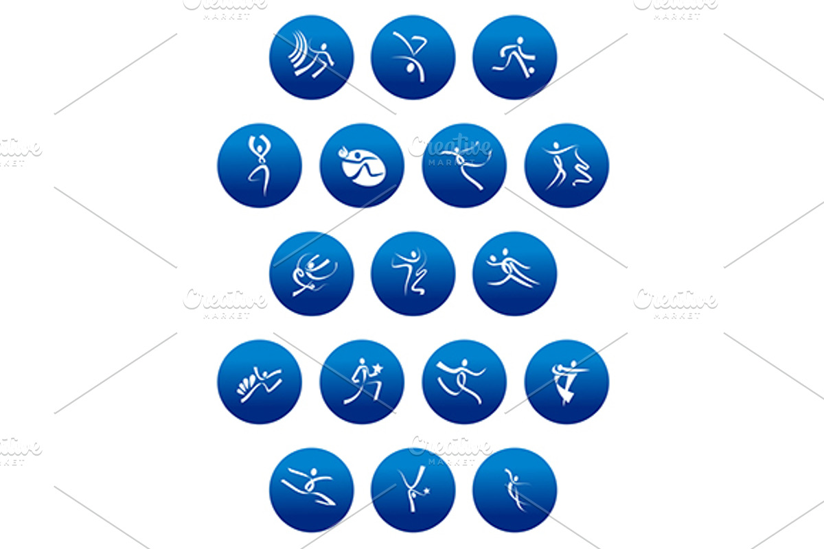 Blue icons with white sportsmen, a Duotone Icon by Vector Tradition (Photo 1 of 3)