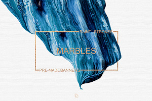  Blue Marbled; Pre-made banners